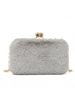 EVENING FURRY BAG  WITH CHAIN